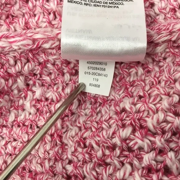 Chico's Pink Marled Cotton Linen Blend Loose Knit Sweater - Picture 9 of 9